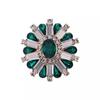 Crystal Flower Brooch High-End Women'S Retro Elegant Oval Brooch Pin Suit Coat Accessories