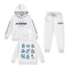 Kids' Long Sleeve Loose Pullover Letter Print Drawstring Hooded Sweatshirt Sweatpants Set
