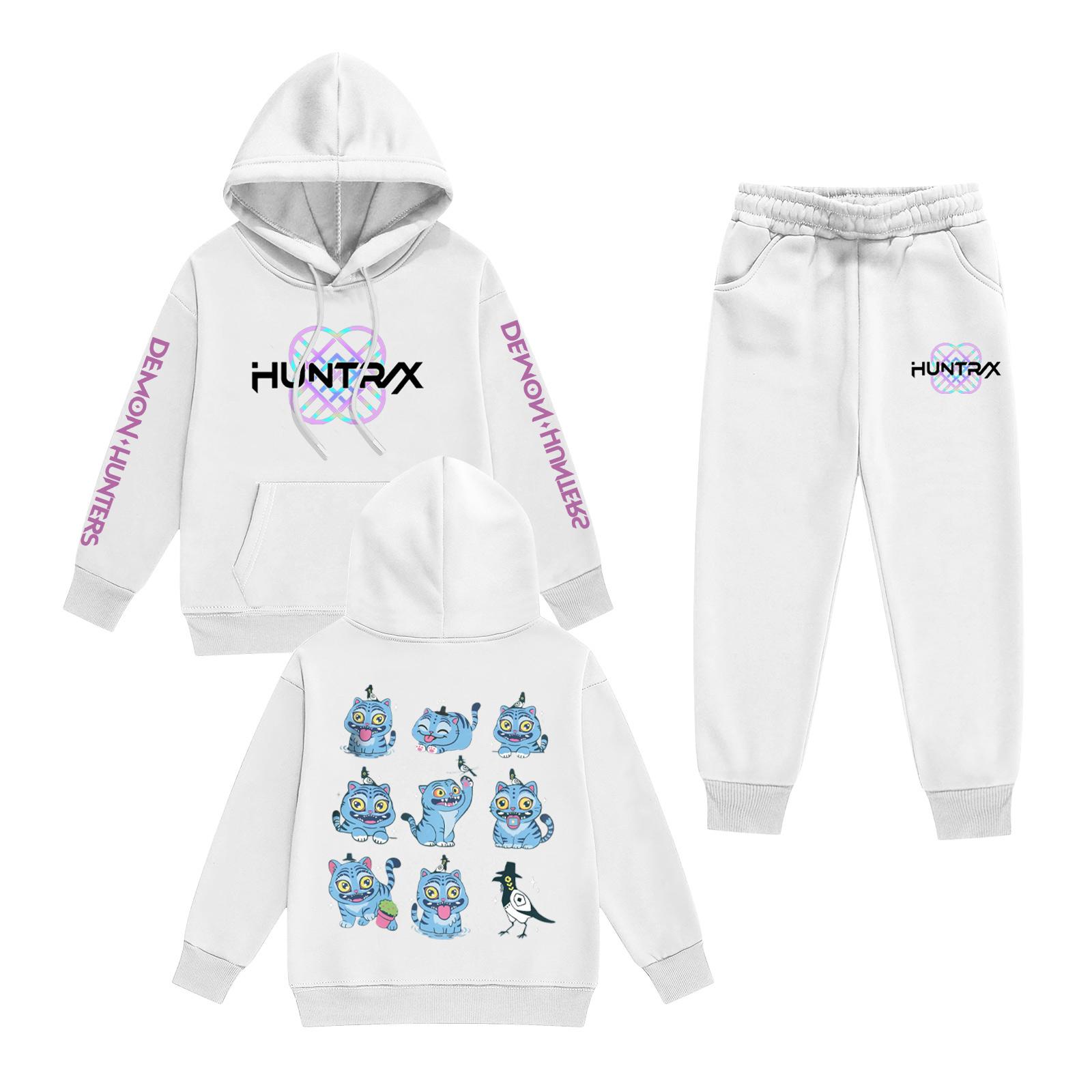 

Детский пуловер с длинным рукавом, свободного кроя, с принтом букв, со шнурком и капюшоном, комплект спортивных штанов 160 белый