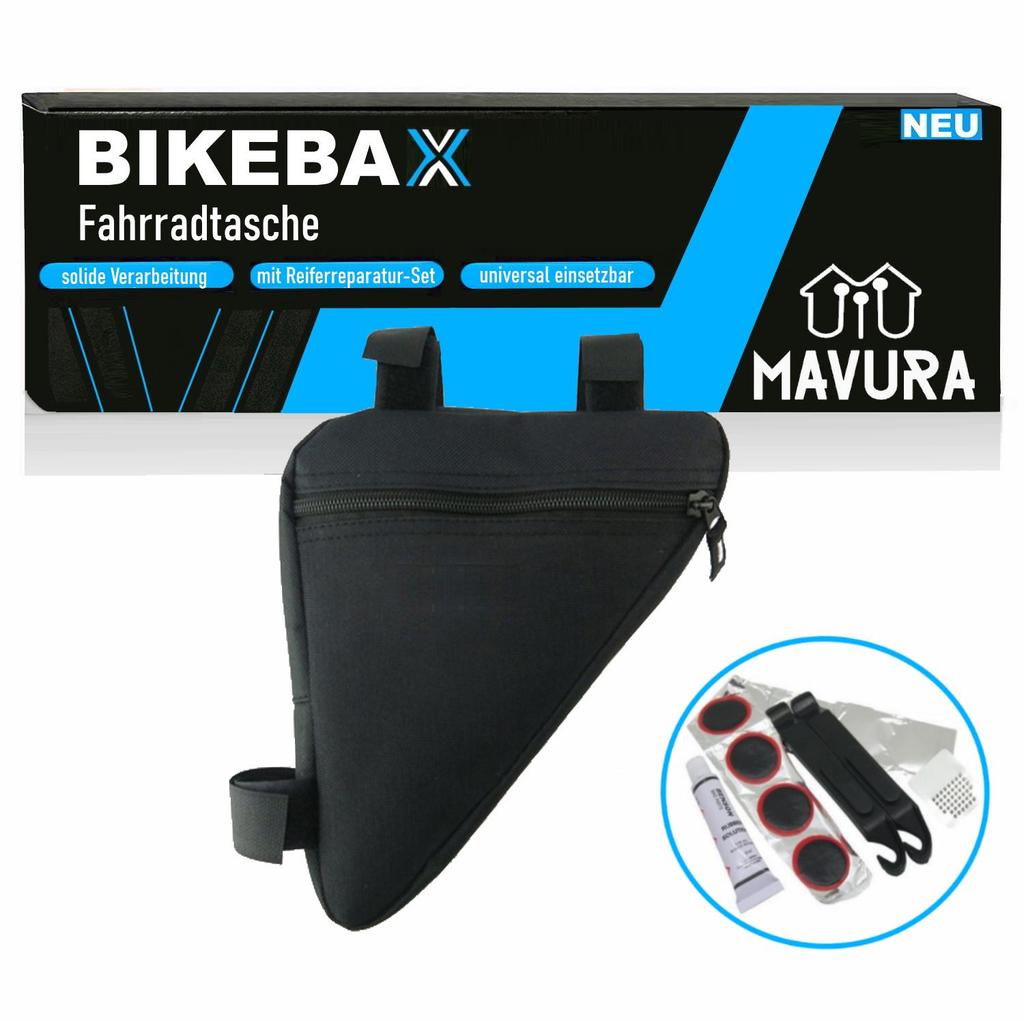 BIKEBAX Bicycle Frame Bag Bicycle Bag Triangular Bag + Tire Repair Kit