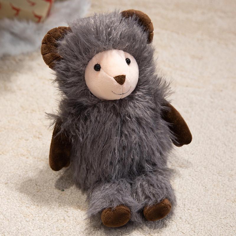 

Lamb Plush Toy Animal Soft Stuffed Doll Gift For Children And Kids 30cm сірий колір