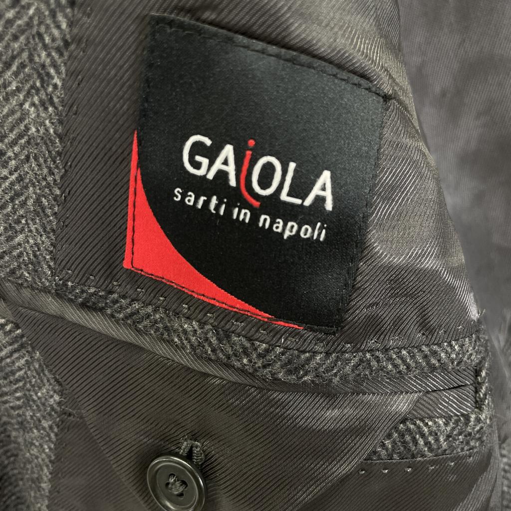 GAiOLA Herringbone Cashmere100 Chesterfield Coat Coat 48 grayUsed