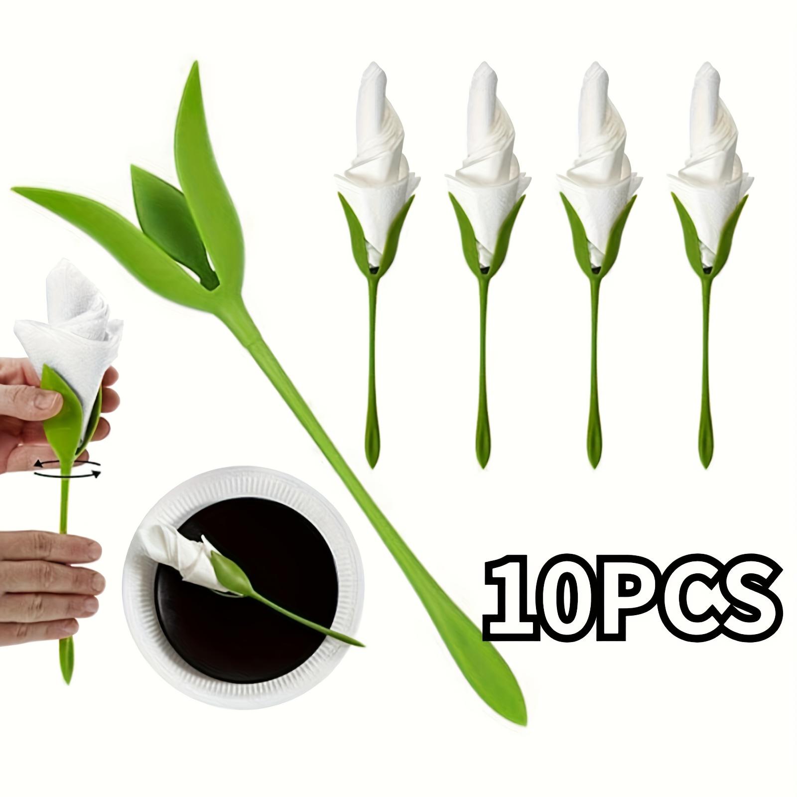 

10 шт. Элегантный держатель для салфеток в виде цветка Высокое качество Для рождественского фестиваля Украшение обеденного стола Держатель для салфеток Столовые приборы Аксессуары