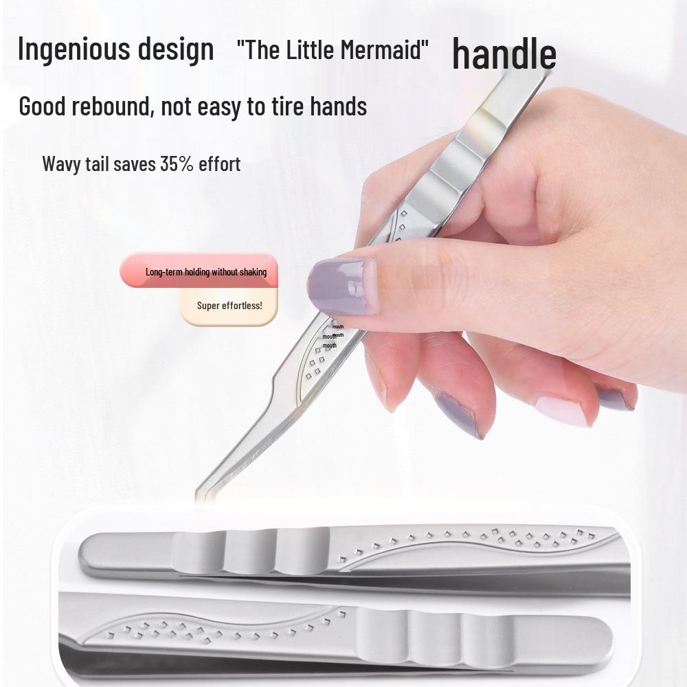 Stainless Steel Curved & Straight Tip Tweezers for Eyelash Grafting & Blackhead Removal