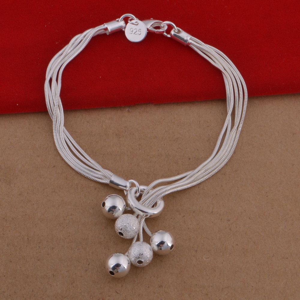 Elegant European & American Fashion Jewelry Set: Sterling Silver-Plated Necklace, Bracelet, and Earrings with Light Sand Beads.