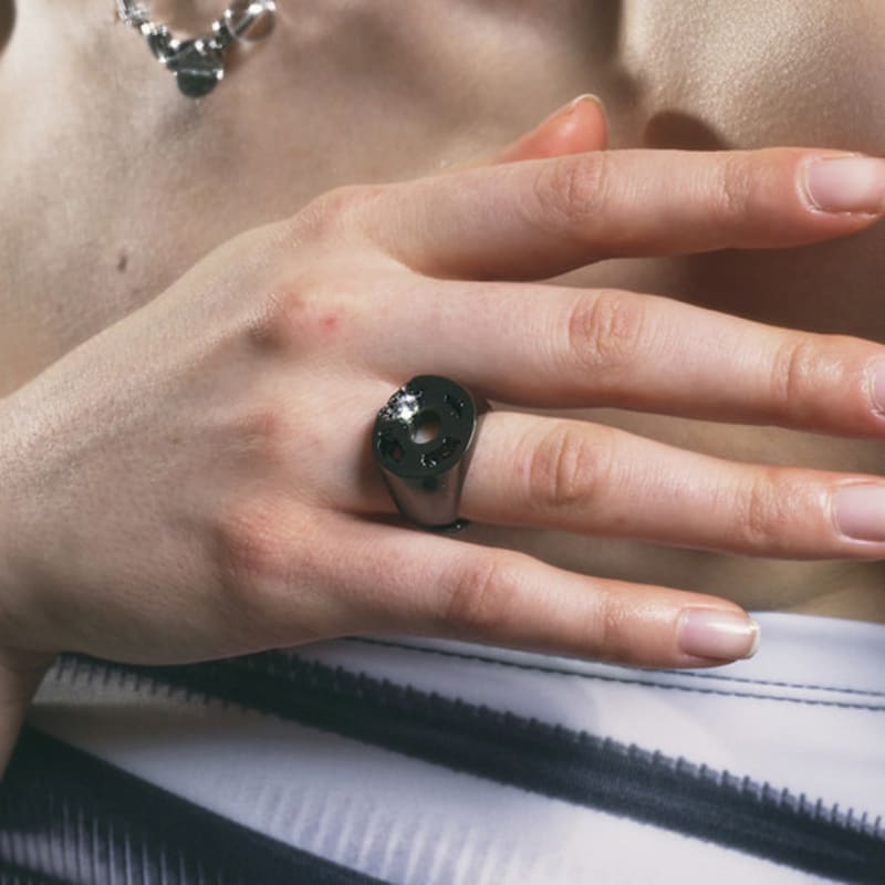 SENTIMENTS NO.309 [BLACK] ROUND METEOR RING