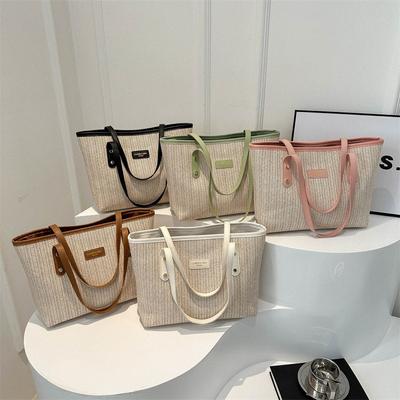 Dojíždějící Velkokapacitní Taška z Pletené Slámy pro Ženy Nová Módní Módní Ležérní Podpažní Taška Populární Nákupní Taška