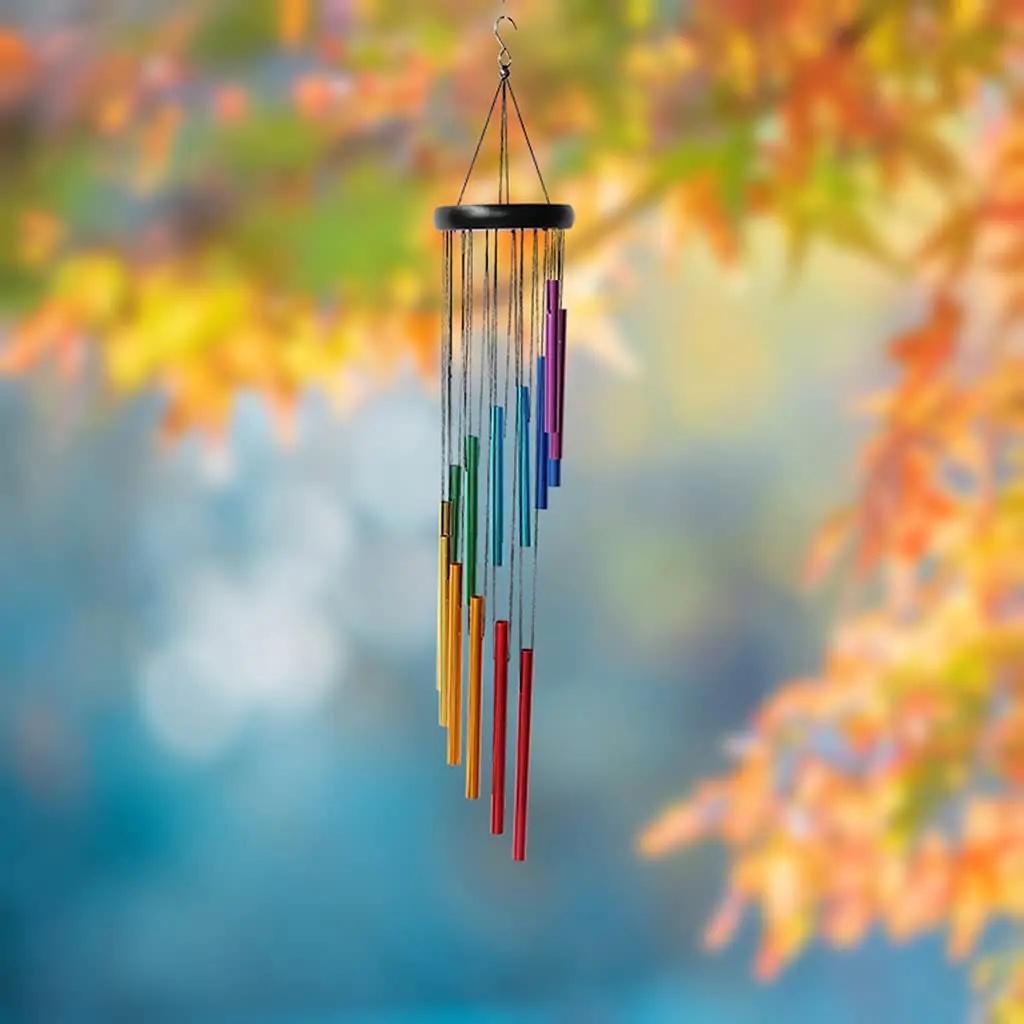 Outdoor Colorful Wind Chimes for Outside with 12 Aluminum Tubes for Garden Patio Balcony and Home Decor Perfect for Relaxation