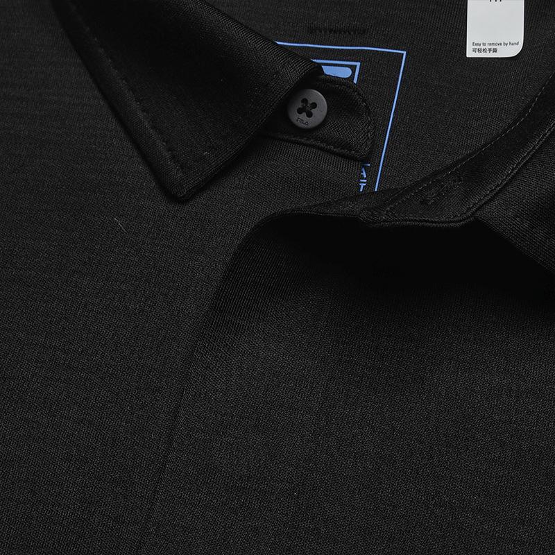 Fila Blue Solid Color Pullover Knit Short Sleeve Polo Shirt Men Tops F11M622112F-BK