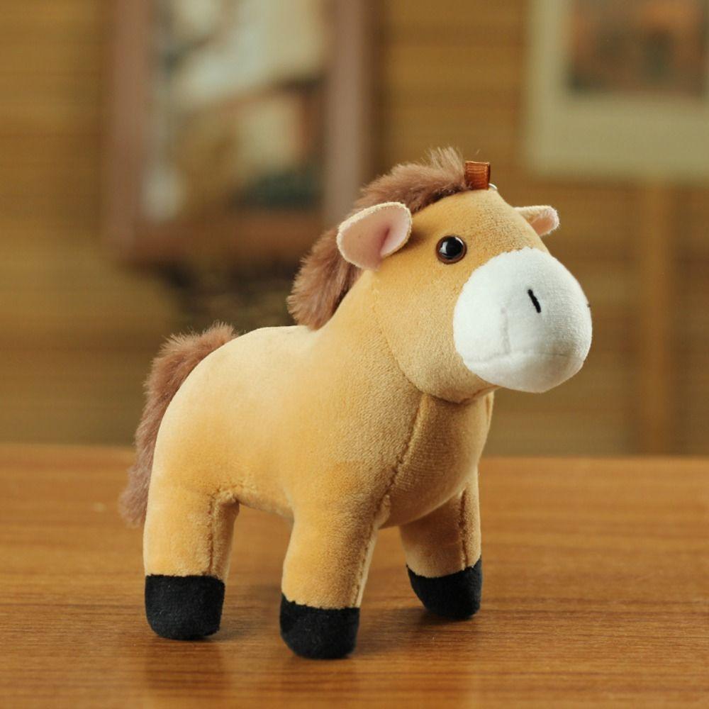 Cute Cartoon Stuffed Horse Doll Stuffed Animal Little Horse Keychain Bag Pendant