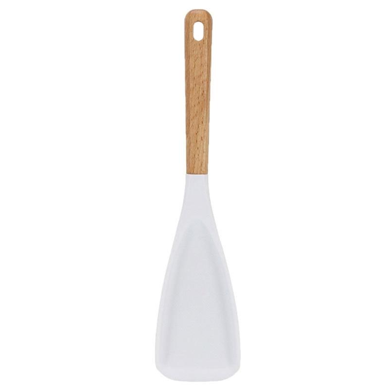 Practical Silicone Spatula Wooden Handle Protects Pots From Scratches Heat Resistant Baking Cooking Essential