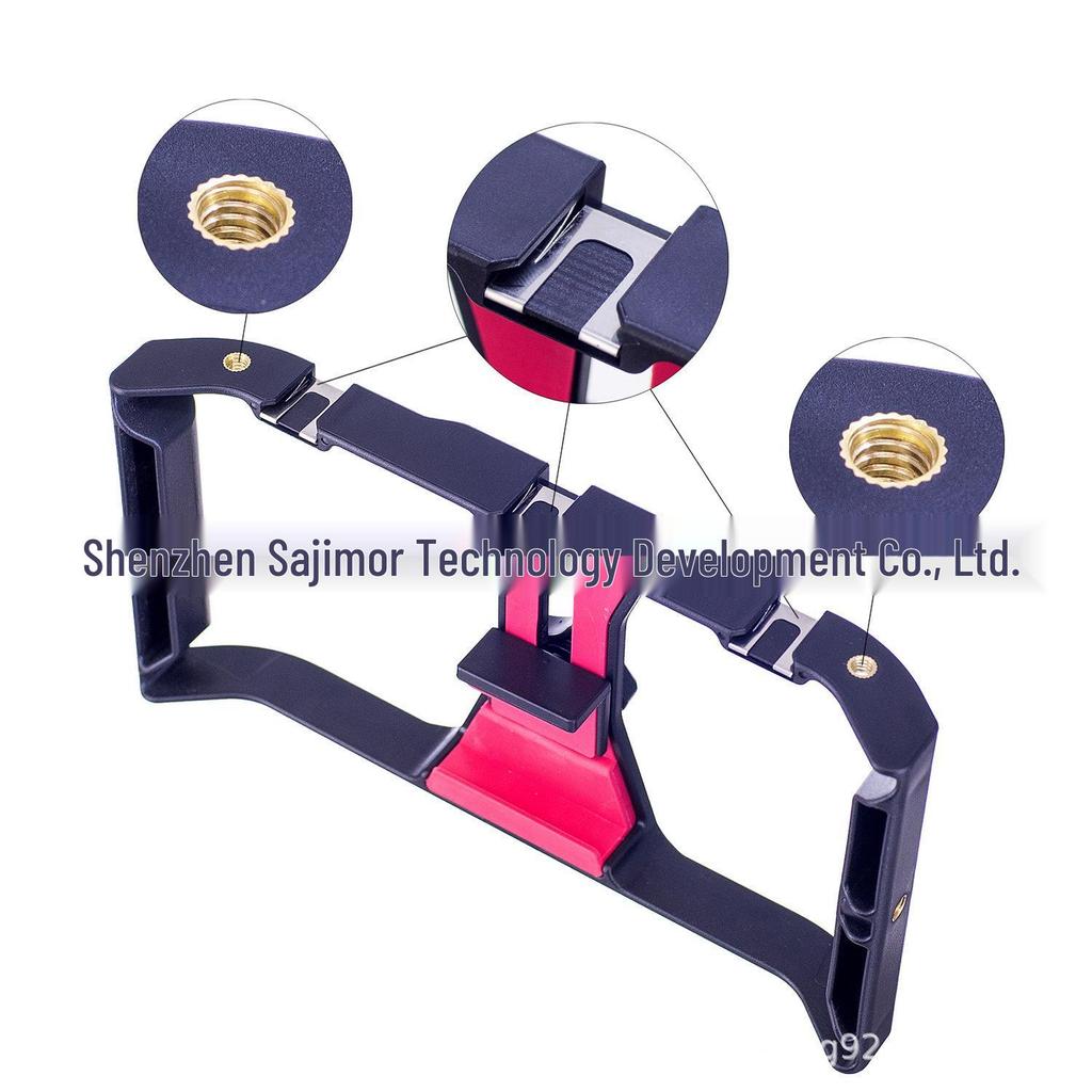 Mobile Phone Stabilizer & Photography Cage with Extension, Microphone Mount, and Fill Light