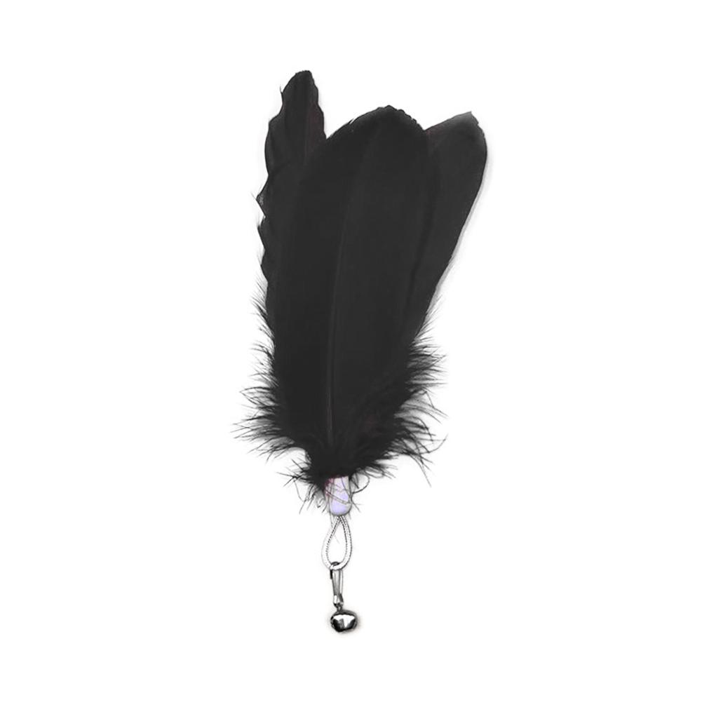 Wide Large Feather Pendant with Bell DIY Replace Cat Teaser Stick Replacement Pendant Pet Toy Accessories