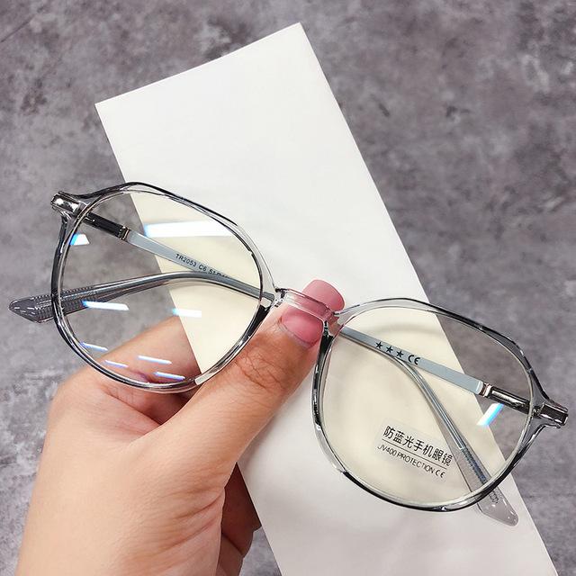 Myopia Glasses For Women Men Anti Blue Light Round Eyeweartransparent Computer Glasses Frame Prescription Eyeglasses -0 .5 ~-4 .0