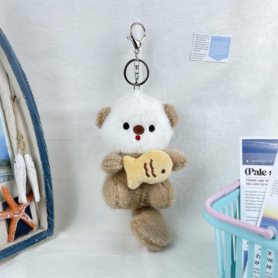 Adorable Soft Plush Otter Keychain Cute Animal Design For Kids Backpack Accessory