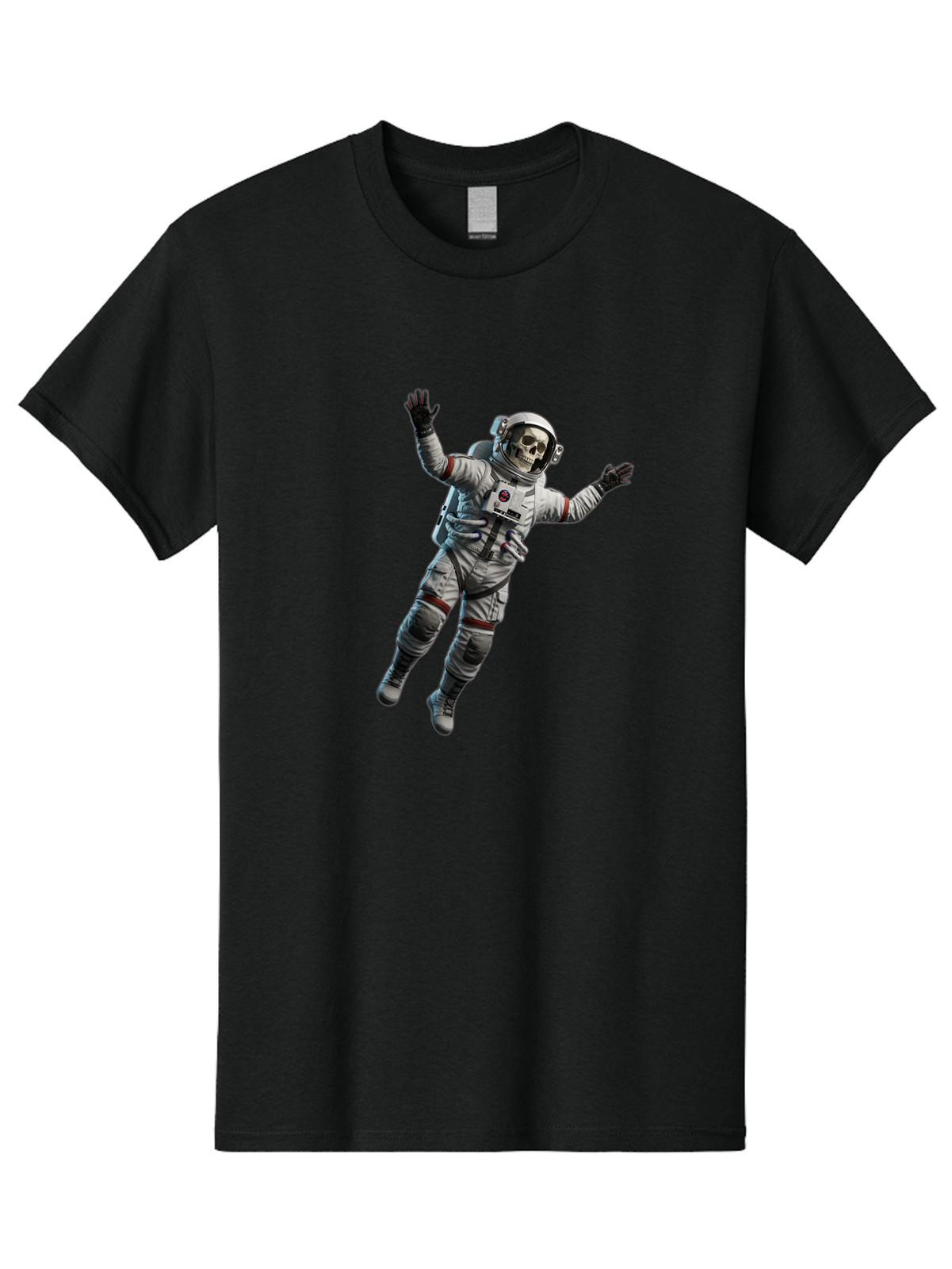Floating-Skeleton-Astronaut Mens Graphic Tee, 100% Cotton, Casual Summer Wear S