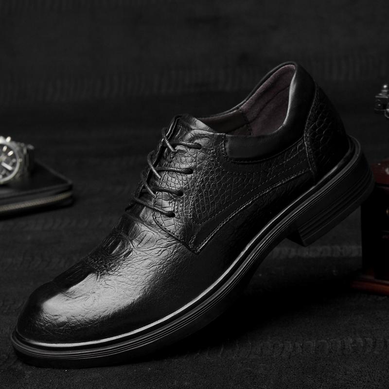 FashionGenuine Leather Man Casual Shoes High Quality Dress Formal Shoes Business Oxford Men's Shoes Crocodile Pattern Big Size 37-48 49