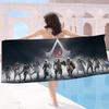 Spiel A-Assassin-S-Creed Logo Mikrofaserdecke Schnell trocknende Strandtücher Übergröße Druck Super saugfähige Poolhandtuchdecke