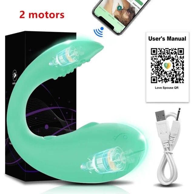 Powerful APP Bluetooth Vibrator for Women Panties with 2 Motors G Spot Dildo Massager Vibrating Love Egg Sex Toys for Adults