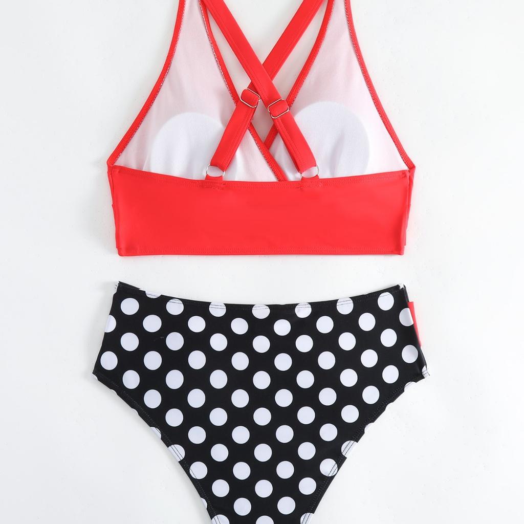 High Waist Print Triangle Two Piece Bikini Swimsuit Comfortable Fashion For Beach Holiday