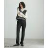 Et Rope Slacks Narrow Center Press Pants Black [Adam Femme] [Sustainable Stretch] Women's (01)