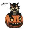 Atmospheric Retro Interior Ornaments Halloween Wooden Ornaments, Distressed Pumpkin/Cat Decorations, Desktop & Wall Unique Handcrafted Wood Decors for