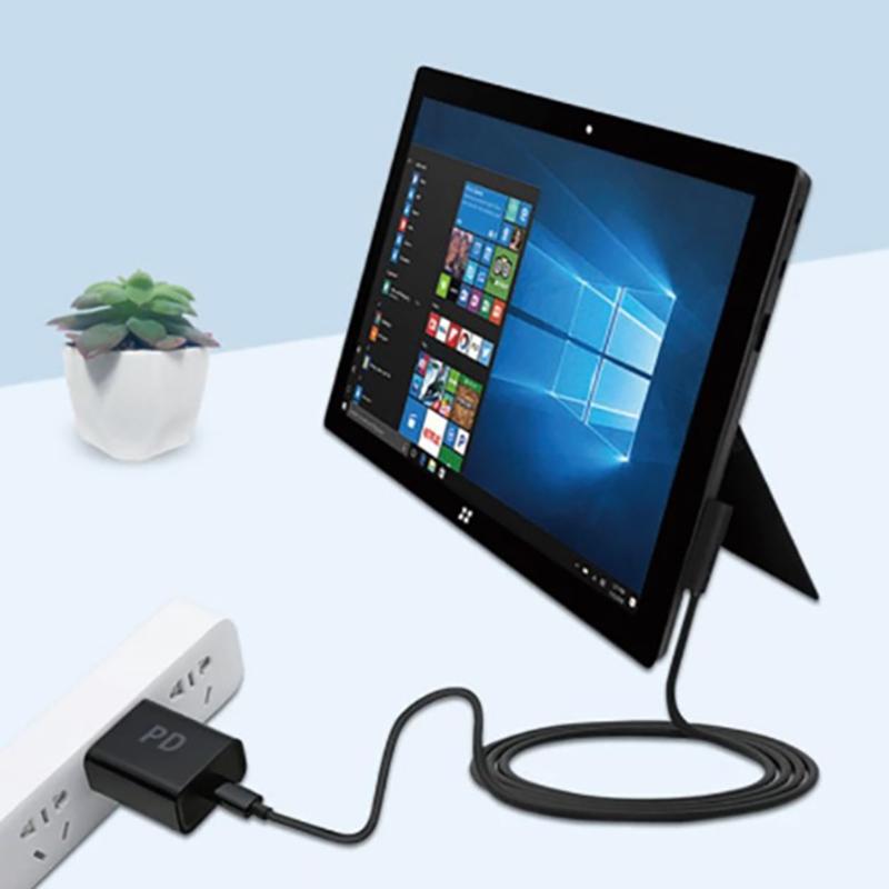 1,5m USB Type-C napájecí adaptér Pd nabíječka 3A rychlonabíjecí kabel 65W Type-C pro tablet Microsoft Surface Pro 1 2