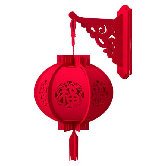 Wall Mount Red Lanterns Chinese New Year DIY Hanging Lantern Good Fortune Festive Lanterns for Spring Festival Party Home Decor