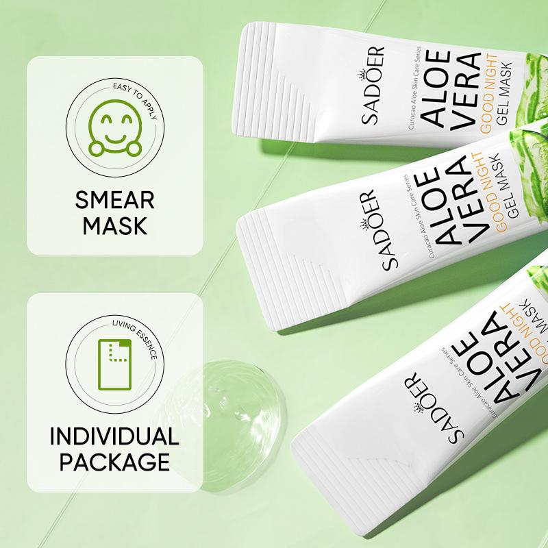 20pcs/box Aloe Vera Gel Portable Facial Mask Soothing and Repairing After Moisturizing Hydrating Shrink Pores Sleep Mask Skin Care