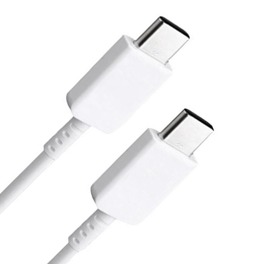 Type C to Type C Cable PD Fast Charging Flexible Type C Data Cord for Android for Note 10 Phone 3.3ft White