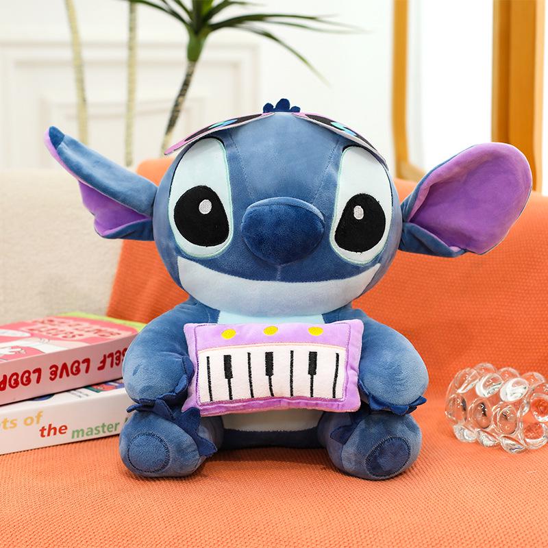 Sakura Pink Stitch Plush Toy with Flowers - Valentine's Day Gift for Girls