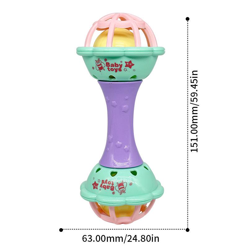 Soft Rubber Teething Rattle & Grasping Ball for Babies 0-12 Months