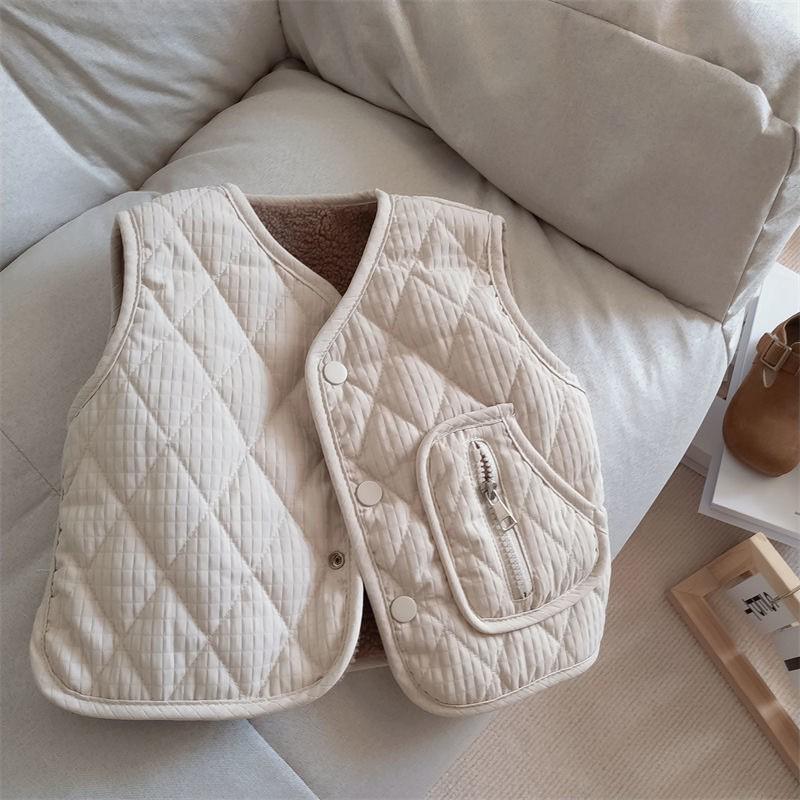 

Детский флисовый жилет на осень/зиму для мальчиков и девочек: Плотный, Теплый, для ношения внутри и снаружи 90 cm