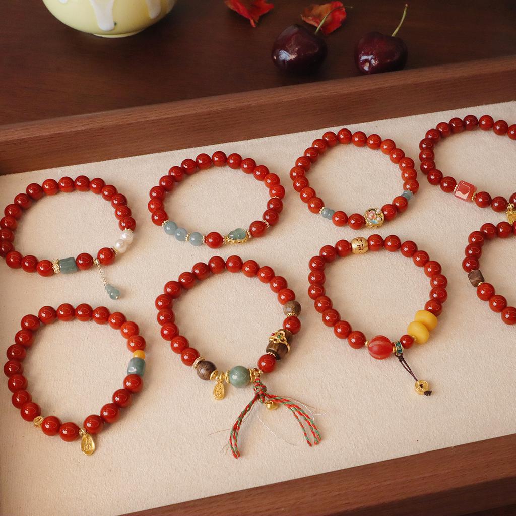 Natural Nanhong Agate Braceletfashion Women Daily Jewelry Gift