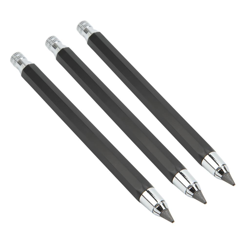 3pcs Built-in Sharpener Mechanical Carpenter Pencil Automatic Clutch Pencil Draft Drawing