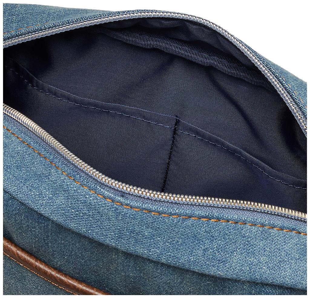 Lee Symbole Mini Shoulder Denim x Faux Blue Bag, Leather, 320-3264,