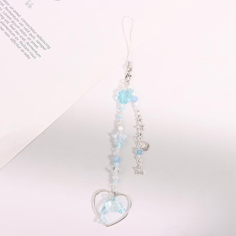 Summer Sea Dolphin Shell Star Phone Charms Pendant Diy Bead Safe Lucky Cases Hanging For Bag Ccd Camera Colorful Y2K Ins Korea