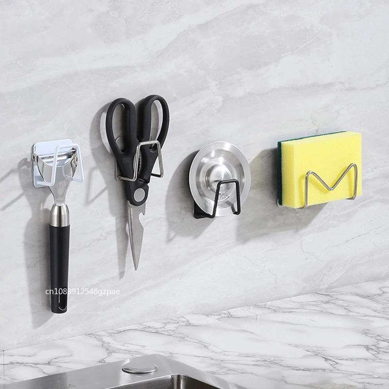 10pc Stainless Steel Sink Sponge Rack For Sponge Steel Wire Ball Draining Paste The Inner Wall Of The Sink Kitchen Supplies