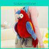 Adorable Red Parrot Plush Backpack Toy Soft Stuffed Animal Gift For Kids