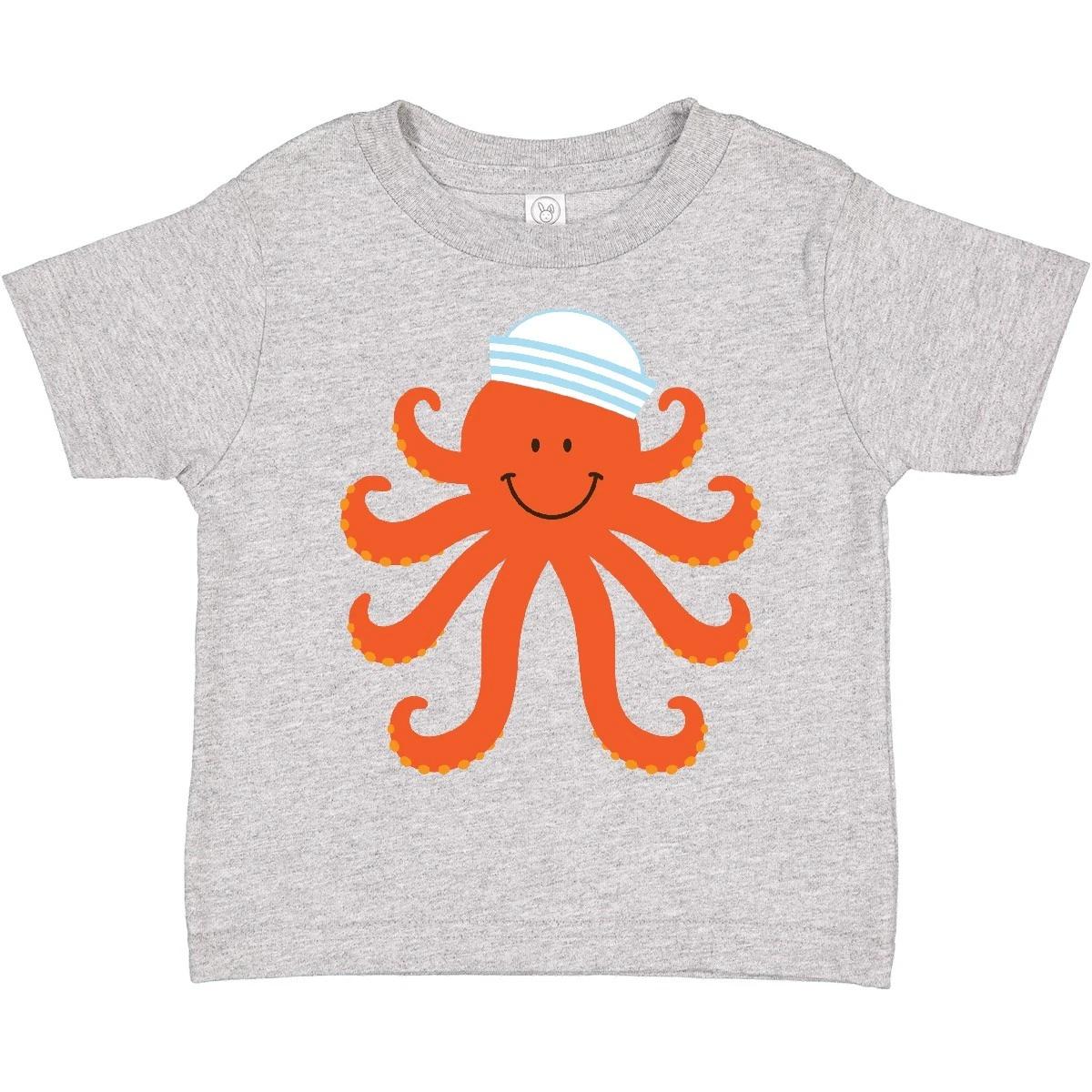 

Inktastic Orange Octopus Cute Sea Creature Nautical Toddler T-Shirt Creatures 100
