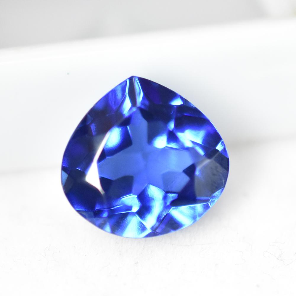 NATURAL Blue Sapphire UNIQUE 10x11mm Pear Shape CERTIFIED Loose Gemstone