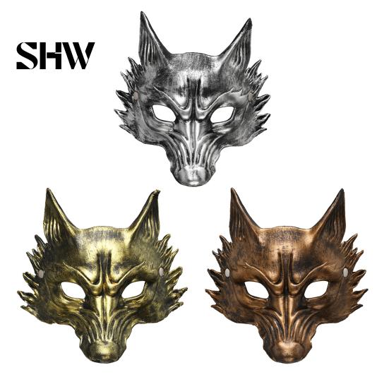 Langlebige leichte Karneval-Requisiten Schwarze Goldene Wolf Halloween-Maske, 3D PU-Schaum Mardi-Gras-Party Einzigartige Festival-Masken für Cosplay-Requisiten, Maskenball