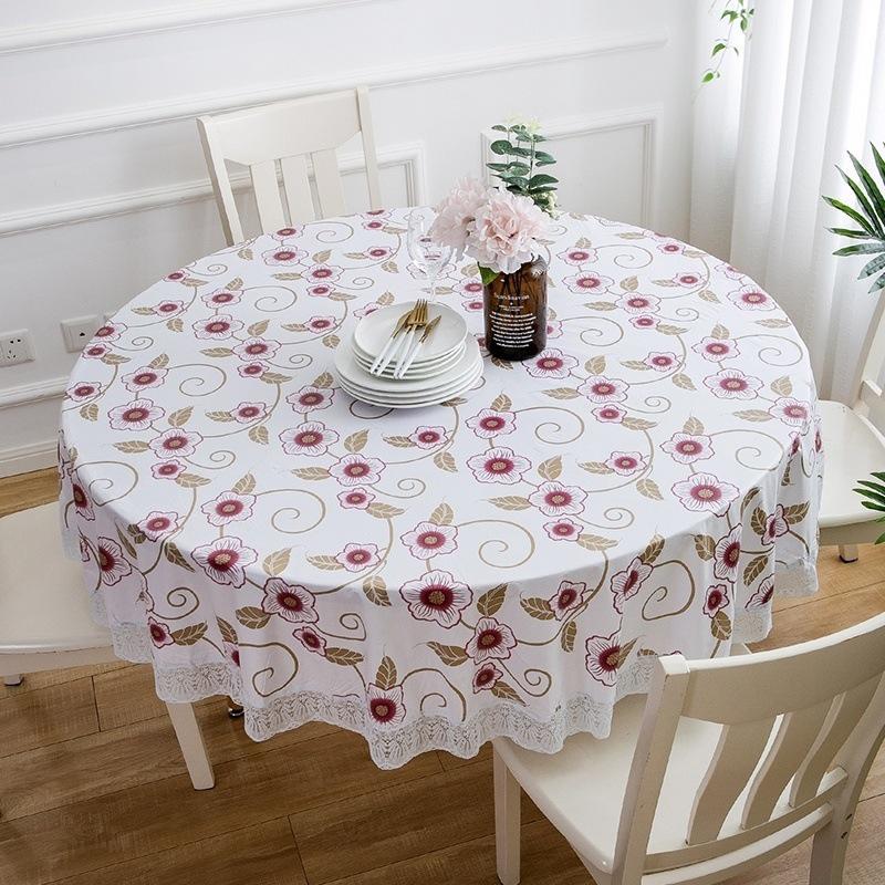 High-Grade Waterproof, Oil-Proof, Non-Slip, Thick Round Tablecloth for Home and Restaurant Use