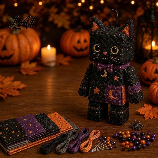 Handmade Christmas Tree Ornaments Halloween Rag Doll DIY Kit Patchwork Sewing Craft Set with Decorative Figure Kits Pre-Cut Fabrics Beginner-Friendly