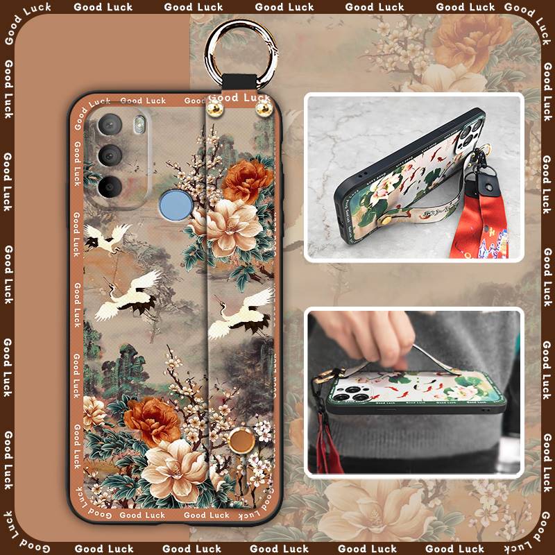 Fashion Dirt-resistant Phone Case For MOTO G31 With Fingerprint/XT2173-1 Phone Holder Ring Elderly lady Wristband