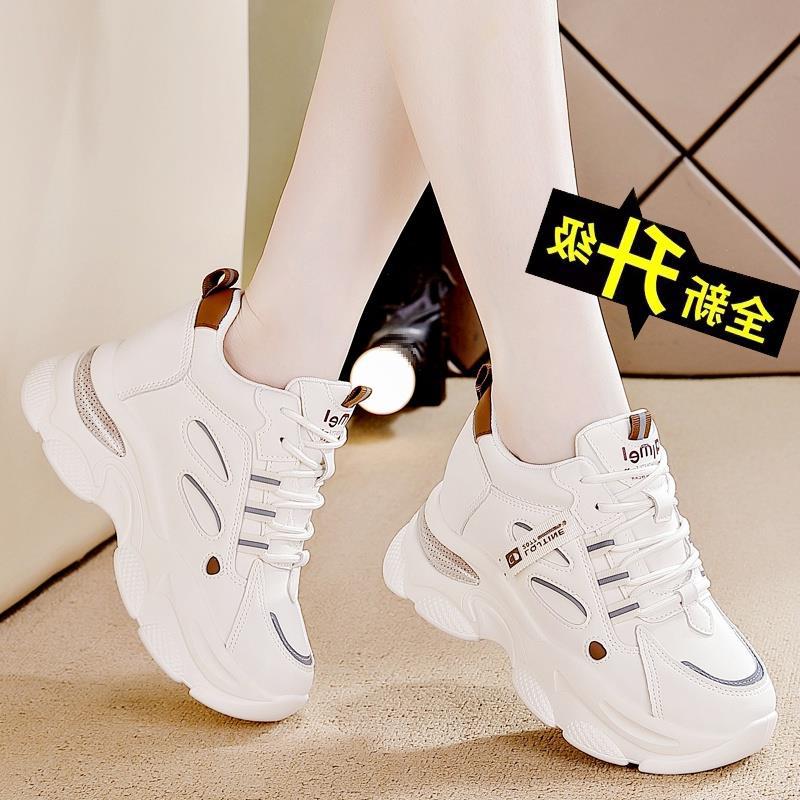 Autumn platform casual shoes inner height increase women's shoes versatile new dad shoes women's round head thin brand fashionable and comfortable