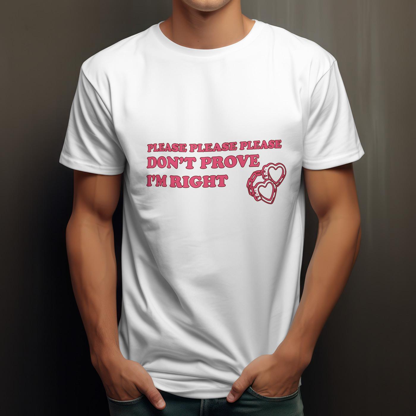 

PLEASE DONT PROVE IM RIGHT T-Shirt | Sabrina Carpenter Tee | Pop Star 2020s Top 5XL різнокольоровий