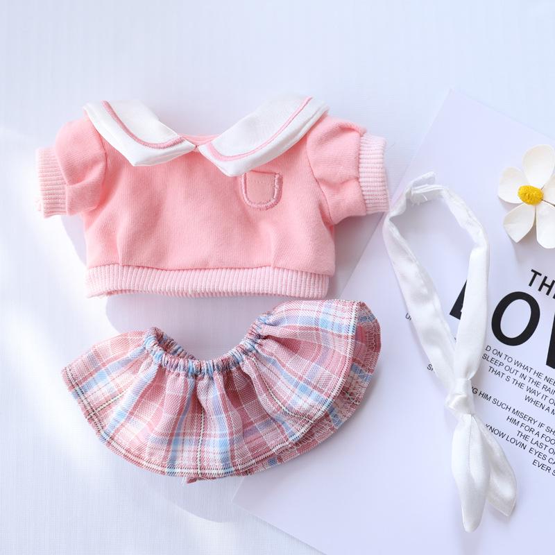 

Special Offer 20cm Chubby Cotton Doll with School Style Casual Bow Tie Sweatshirt Dress Fits 20cm Cotton Doll