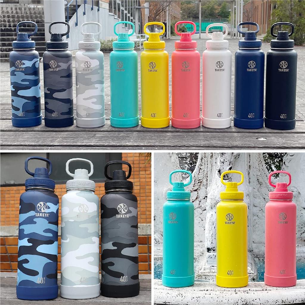 Takeya Flask Active Line Midnight Water Bottle Stainless Steel Bottle Direct Drinking Cold TAKEYA [Takeya Official] 1.17L
