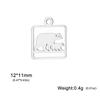 5pcs/Lot Stainless Steel Cute Animal Charms For Jewelry Making Cat Squirrel Bee Owl Elephant Koala Pendant DIY Accessories